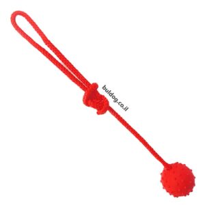 צעצוע כדור גומי יצוק 5.5 ס"מ על חבל