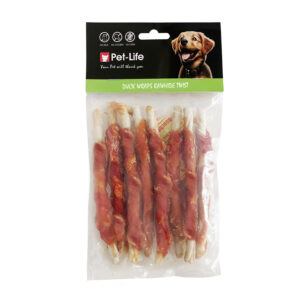 פט-לייף מקלוני עור בציפוי ברווז - מארז 8 יח סך 80 גרם