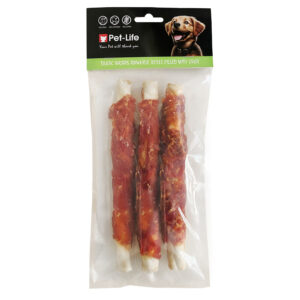 פט-לייף מקלוני עור ממולא 20 סמ בציפוי ברווז - מארז 3 יח סך 180 גרם