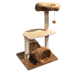 מתקן גירוד לחתול RN0148 - עם מיטה מרחפת - 90 סמ