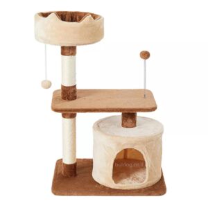 מתקן גירוד לחתול RN0146 - עם בית ומשטח רביצה - 87 סמ